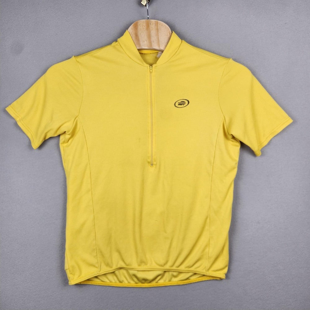 Perfomance Bicycle Jersey‎ Mens Large Yellow Half Zip Road Bike Short Sleeve